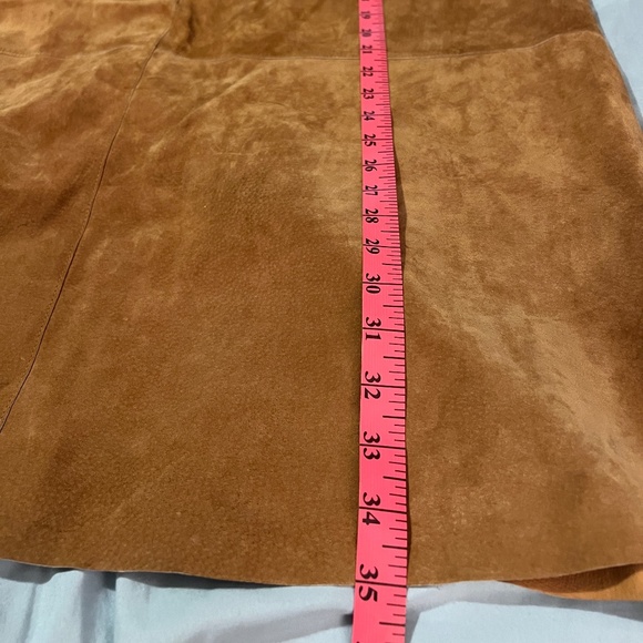 RALPH LAUREN SUEDE 22W MIDI SKIRT MAX WAIST 42 INCHES CAMEL TAN - Picture 10 of 14